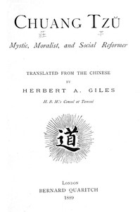 Cover of Chuang Tzu Mystic, Moralist, and Social Reformer