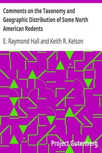 Cover of Comments on the Taxonomy and Geographic Distribution of Some North American Rodents