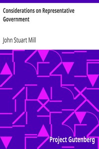 Cover of Considerations on Representative Government