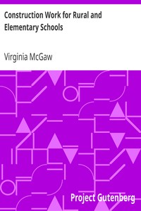 Cover of Construction Work for Rural and Elementary Schools