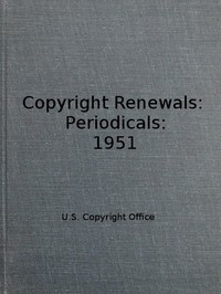 Cover of Copyright Renewals Periodicals 1951