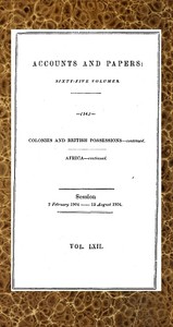 Cover of Correspondence and Report from His Majesty's Consul at Boma Respecting the Administration of the Ind