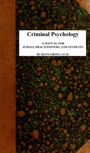 Cover of Criminal Psychology A Manual for Judges, Practitioners, and Students