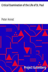 Cover of Critical Examination of the Life of St. Paul