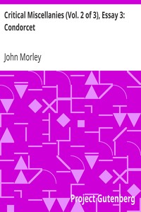 Cover of Critical Miscellanies (Vol. 2 of 3), Essay 3 Condorcet