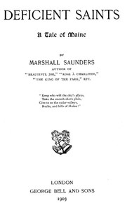 Cover of Deficient Saints A Tale of Maine