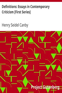Cover of Definitions Essays in Contemporary Criticism [First Series]