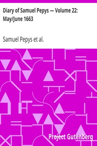 Cover of Diary of Samuel Pepys — Volume 22 MayJune 1663