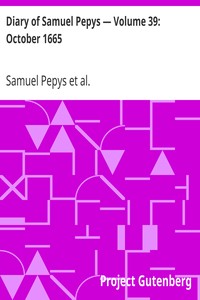 Cover of Diary of Samuel Pepys — Volume 39 October 1665