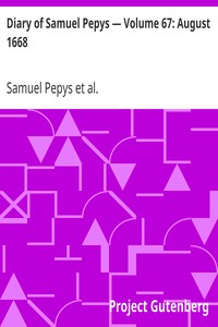 Cover of Diary of Samuel Pepys — Volume 67 August 1668