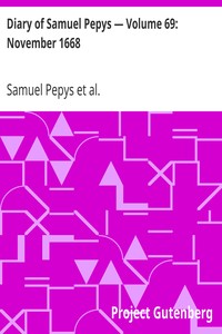 Cover of Diary of Samuel Pepys — Volume 69 November 1668