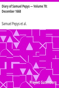 Cover of Diary of Samuel Pepys — Volume 70 December 1668