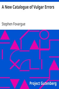 Cover of A New Catalogue of Vulgar Errors