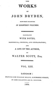 Cover of Dryden's Works Vol. 13