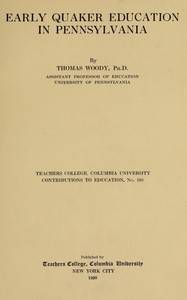 Cover of Early Quaker education in Pennsylvania