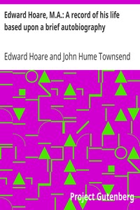 Cover of Edward Hoare, M.A. A record of his life based upon a brief autobiography