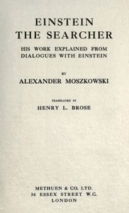 Cover of Einstein, the searcher