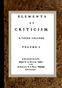 Cover of Elements of Criticism, Volume I
