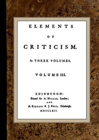 Cover of Elements of Criticism, Volume III