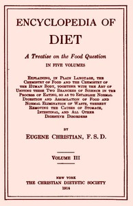 Cover of Encyclopedia of Diet A Treatise on the Food Question, Vol. 3