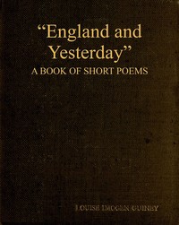 Cover of England and Yesterday A Book of Short Poems