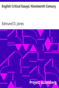 Cover of English Critical Essays Nineteenth Century