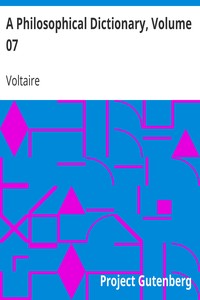 Cover of A Philosophical Dictionary, Volume 07