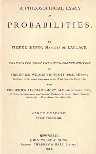Cover of A Philosophical Essay on Probabilities