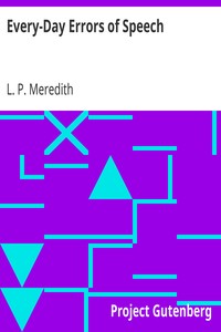 Cover of Every-Day Errors of Speech