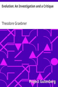 Cover of Evolution An Investigation and a Critique