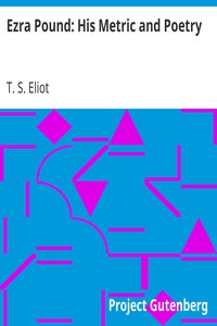 Cover of Ezra Pound His Metric and Poetry